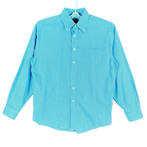 Jos. A. Bank Men's Executive Collection Button Down Plaid Teal Shirt Size L NWOT - Picture 1 of 11
